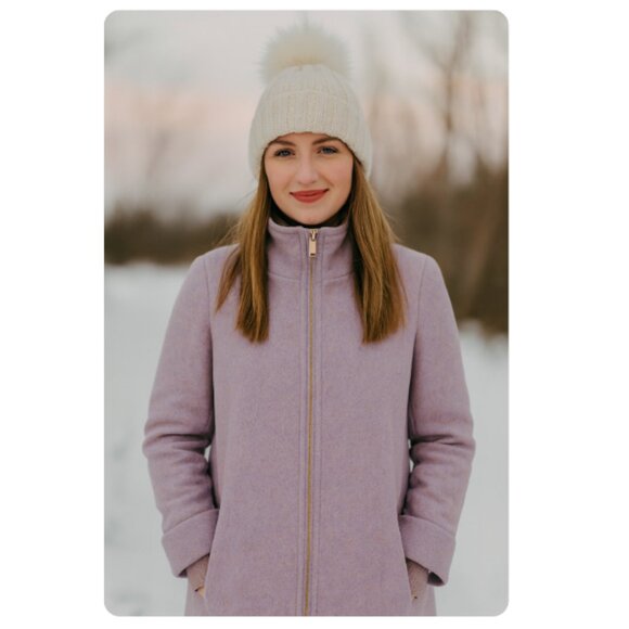 J.Crew SZ 14 Lodge Coat in Italian  Nello Gori Stadium-Cloth Wool Lilac NWT $365 - Picture 1 of 9